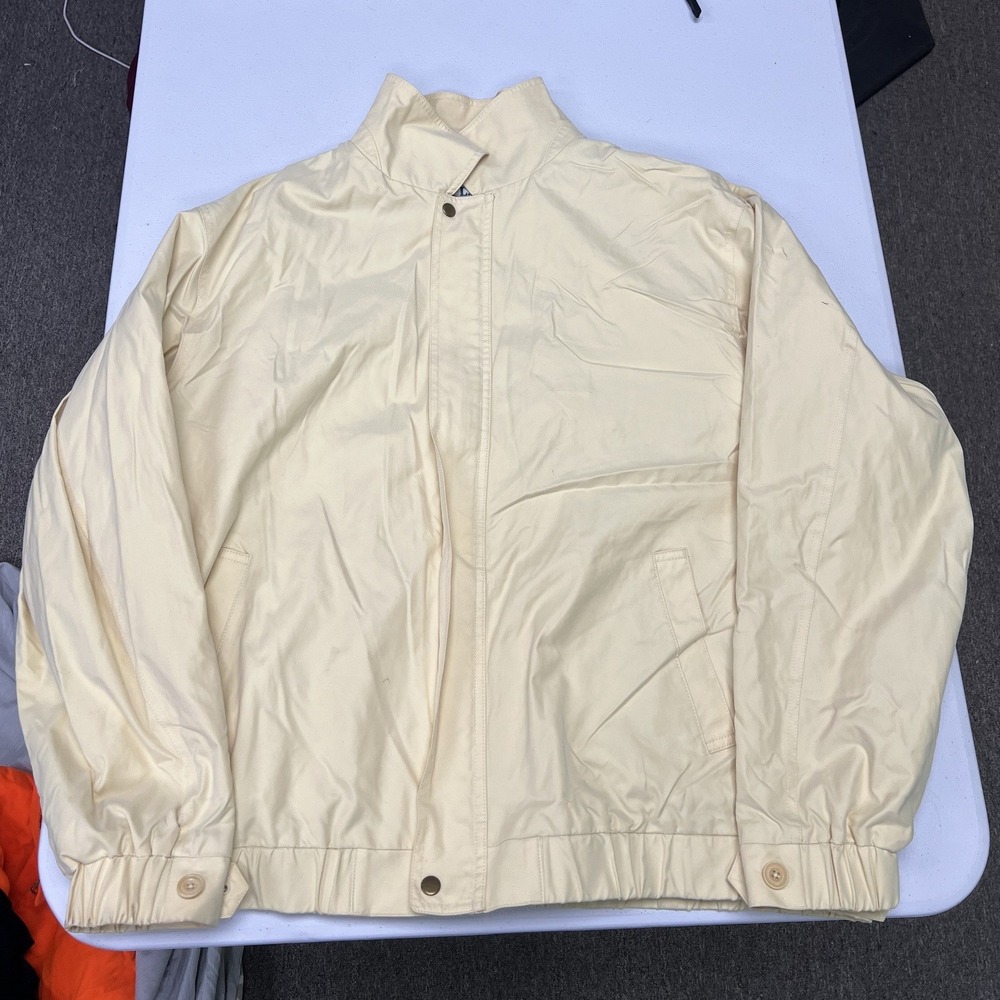 L.L. Bean Harrington Jacket Mens XL Cream Full Zip Lightweight Casual OKR43